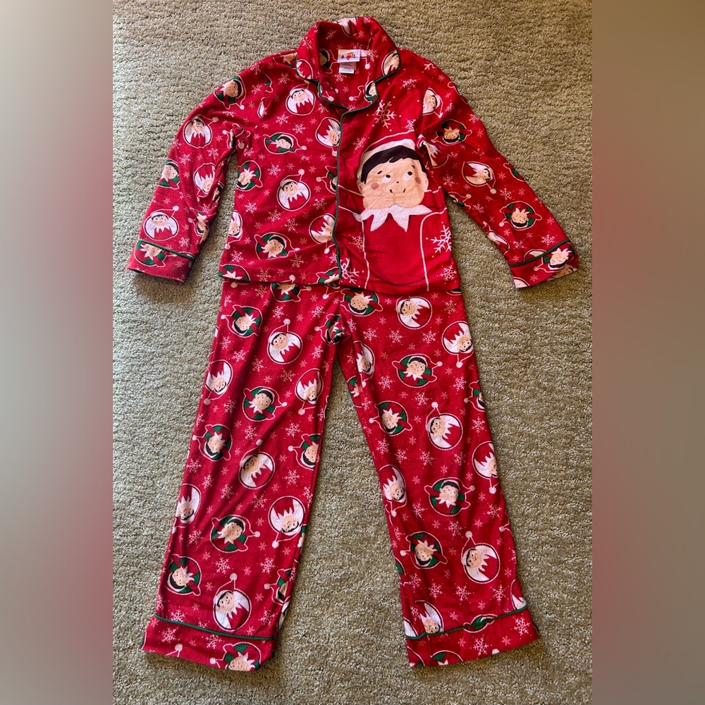 Elf on the Shelf Button Down Pajama Set